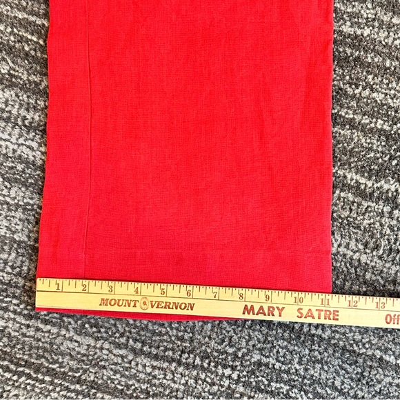 Vintage Libera Mente 100% Linen Wide-Leg Pants Size 0 Ankle Crop IT40 Red - Picture 13 of 15